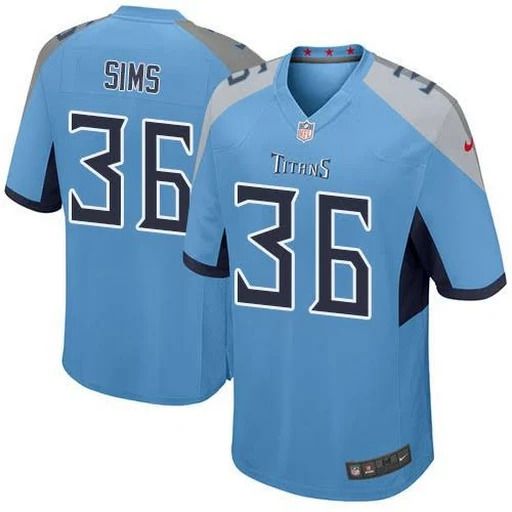 Men Tennessee Titans #36 LeShaun Sims Nike Light Blue Game NFL Jersey->tennessee titans->NFL Jersey